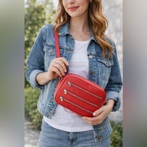 Rebecca Minkoff Belt Bag With Multiple Zip Compartment Fire Engine NWT